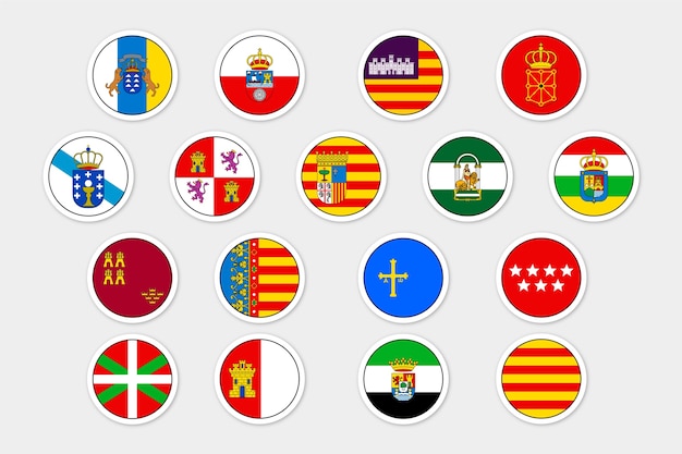 Free vector hand drawn spanish regions flag collection illustration