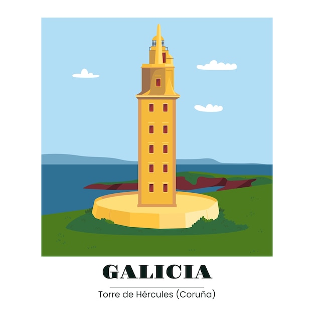 Free vector hand drawn spanish tourism attraction