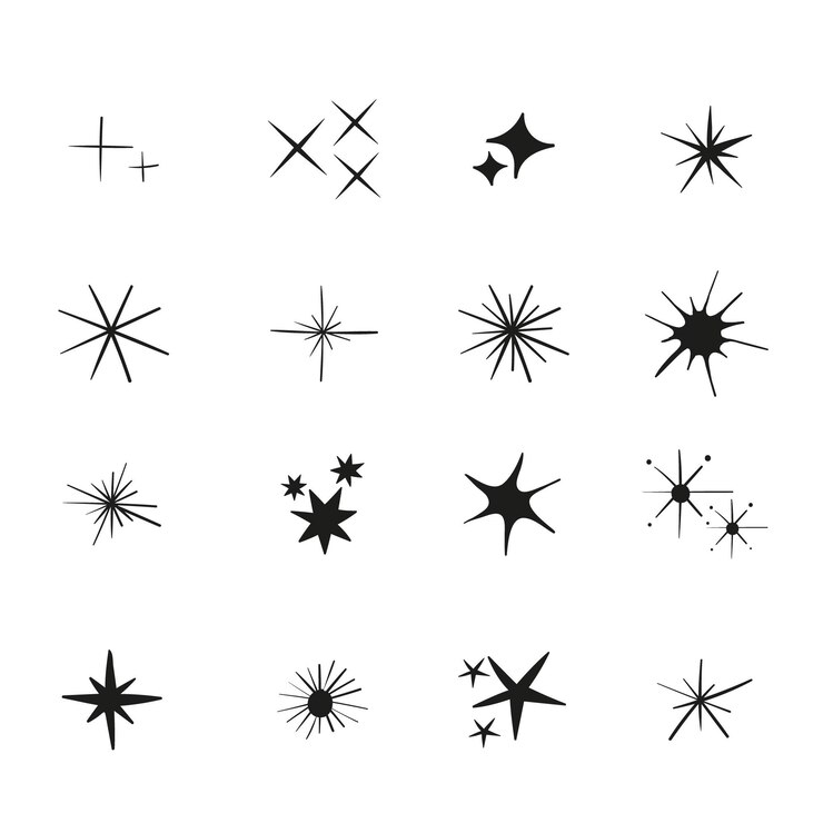Free Vector hand drawn sparkling star collection