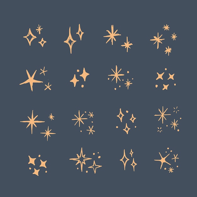 手描きの輝く星のコレクション