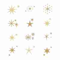 Free vector hand drawn sparkling star collection