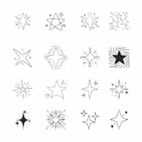 Free vector hand drawn sparkling stars collection