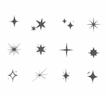 Vettore gratuito collezione di stelle scintillanti disegnate a mano