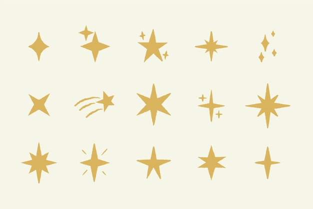 Free vector hand drawn sparkling stars collection