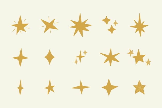 Free vector hand drawn sparkling stars collection
