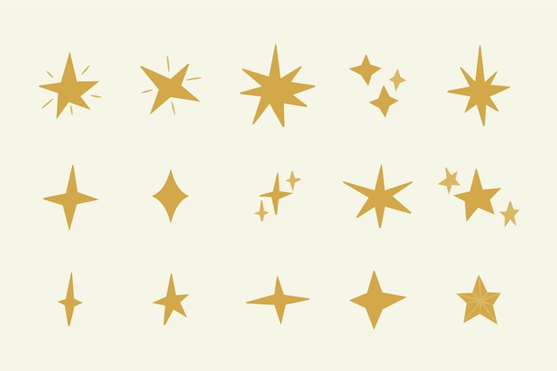 Free vector hand drawn sparkling stars collection