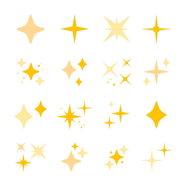 Hand drawn sparkling stars collection