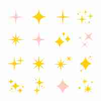 Free vector hand drawn sparkling stars collection