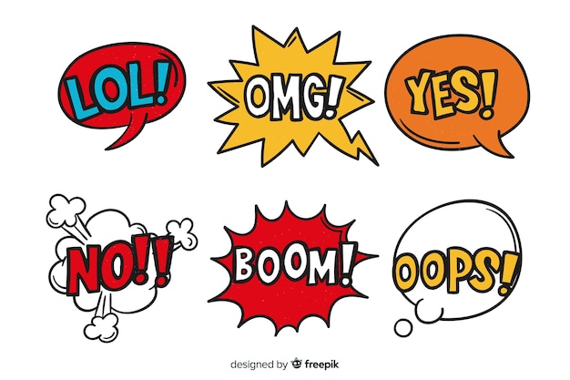 Free vector hand drawn speech bubble collection