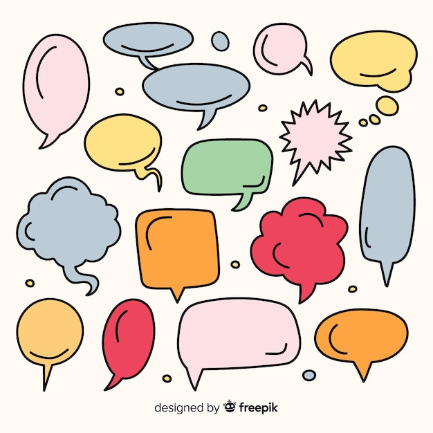 Free vector hand drawn speech bubble collection