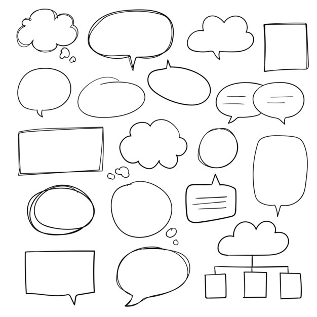 Hand drawn speech bubble collection