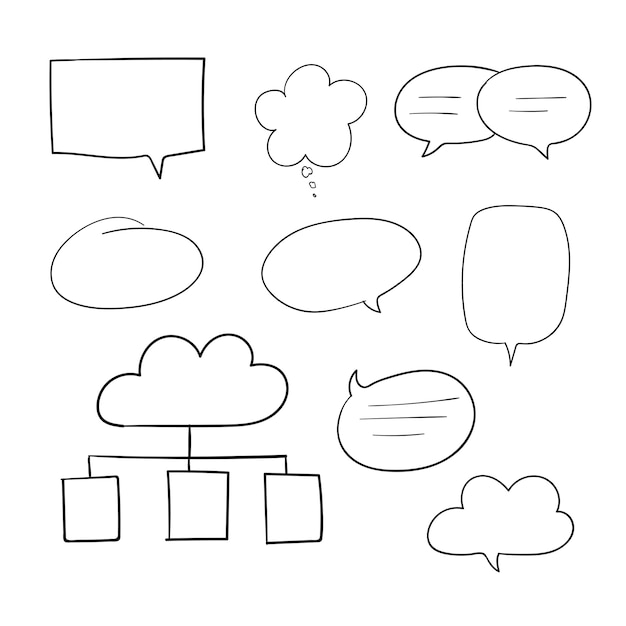 Hand drawn speech bubble collection