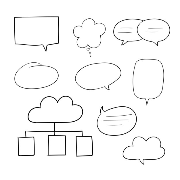 Hand drawn speech bubble collection