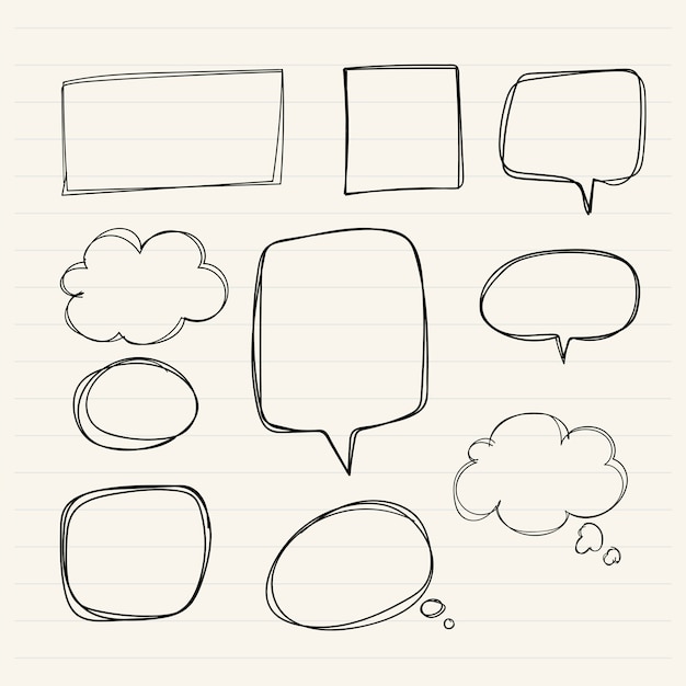 Free vector hand drawn speech bubble collection