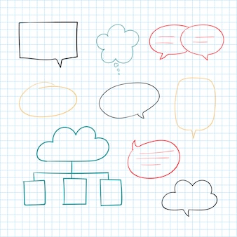 Hand drawn speech bubble collection Free Vector