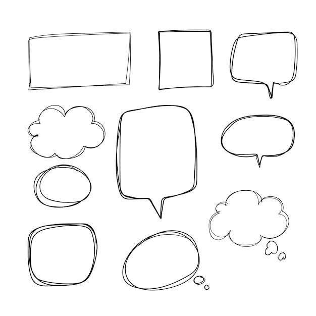 Free vector hand drawn speech bubble collection