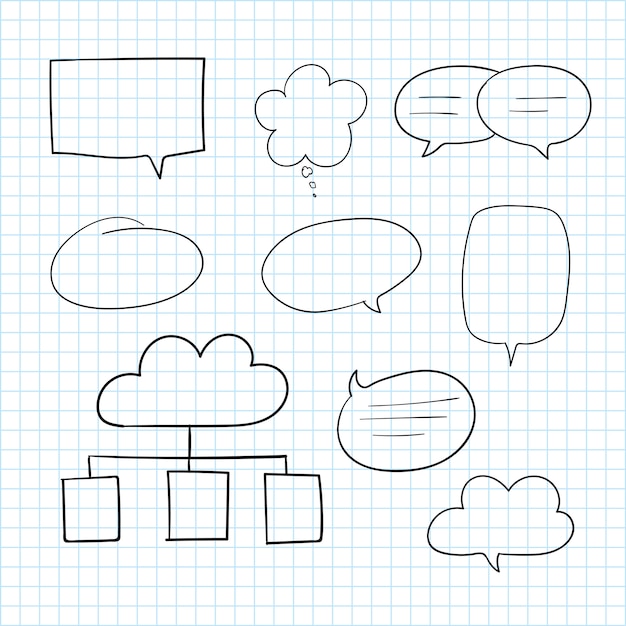 Free vector hand drawn speech bubble collection