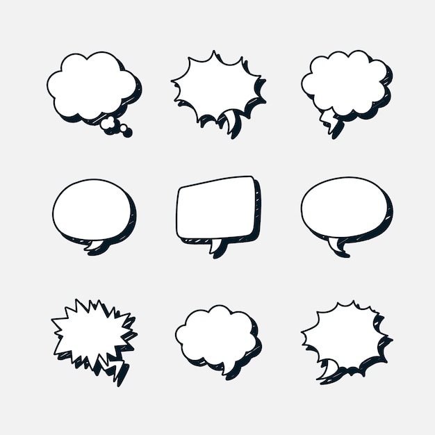 Free vector hand drawn speech bubble doodle illustration