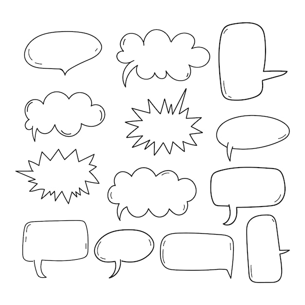 Hand drawn speech bubble doodle illustration