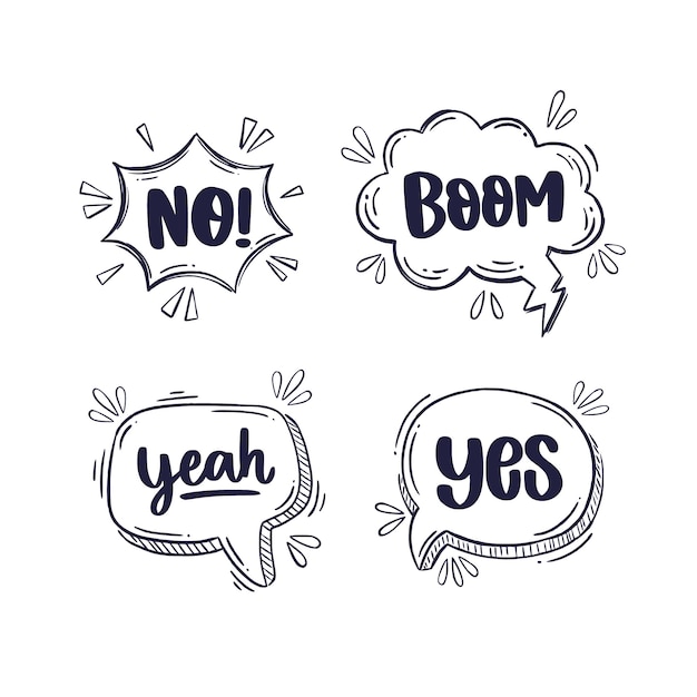 Free vector hand drawn speech bubble doodle illustration