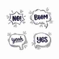 Free vector hand drawn speech bubble doodle illustration