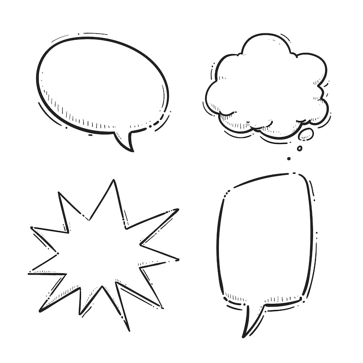 Free Vector hand drawn speech bubble doodle illustration