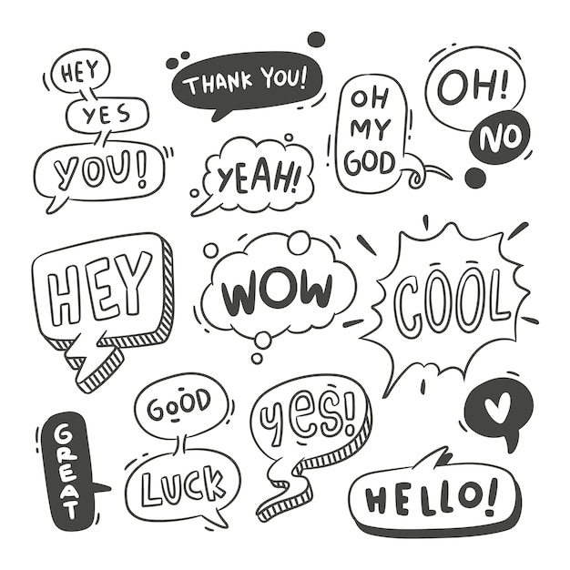 Free vector hand drawn  speech bubble doodle illustration