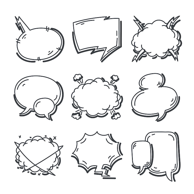 Free Vector hand drawn speech bubble drawing illustration