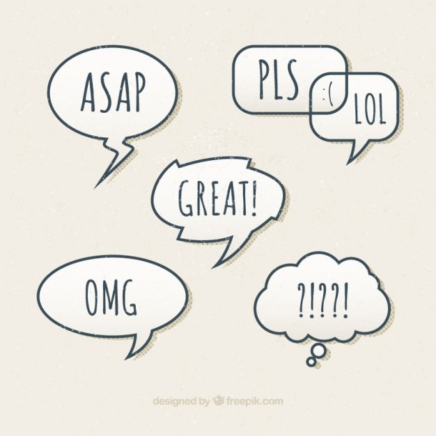 Free vector hand drawn speech bubbles with expressions