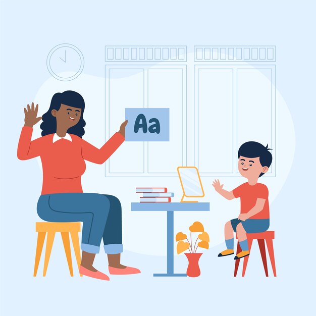 hand drawn speech therapy illustration