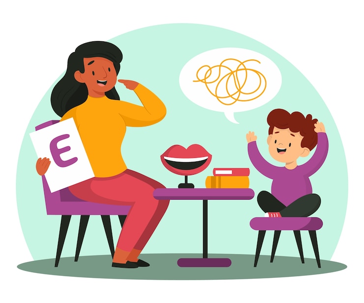 Free Vector hand drawn speech therapy illustration