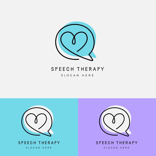 Hand drawn speech therapy logo