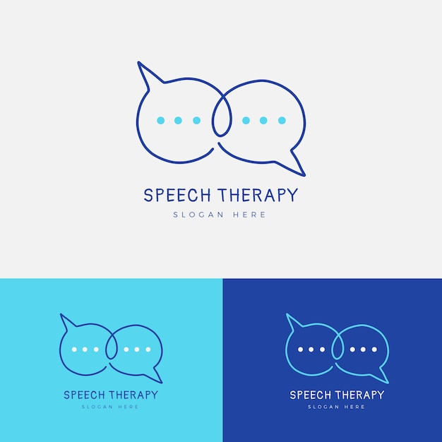 Hand drawn speech therapy logo