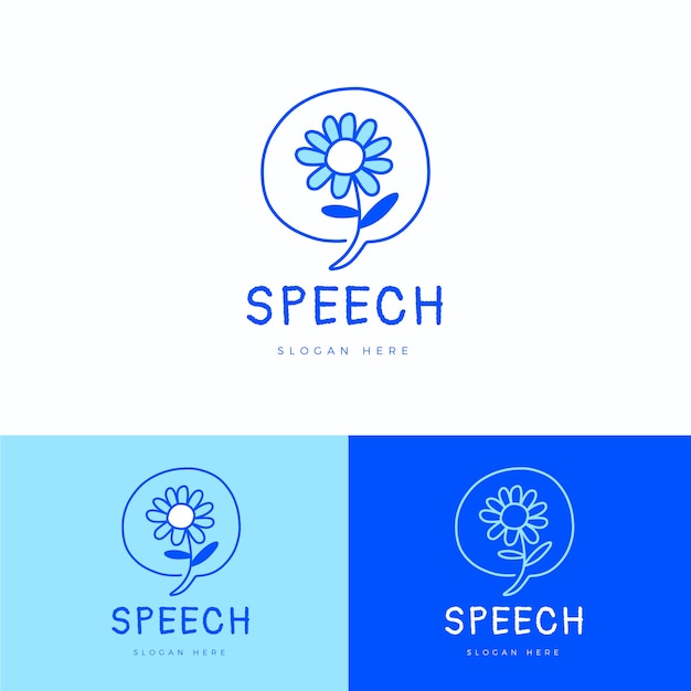 Hand drawn speech therapy logo