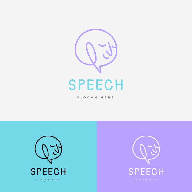Hand drawn speech therapy logo