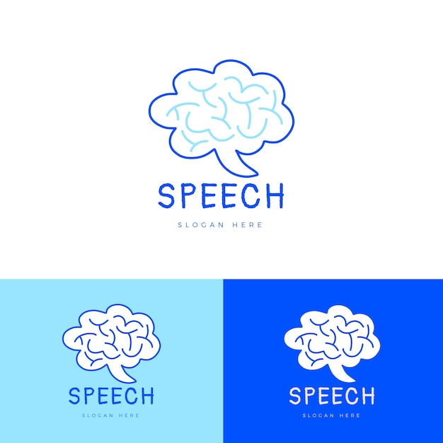 Hand drawn speech therapy logo