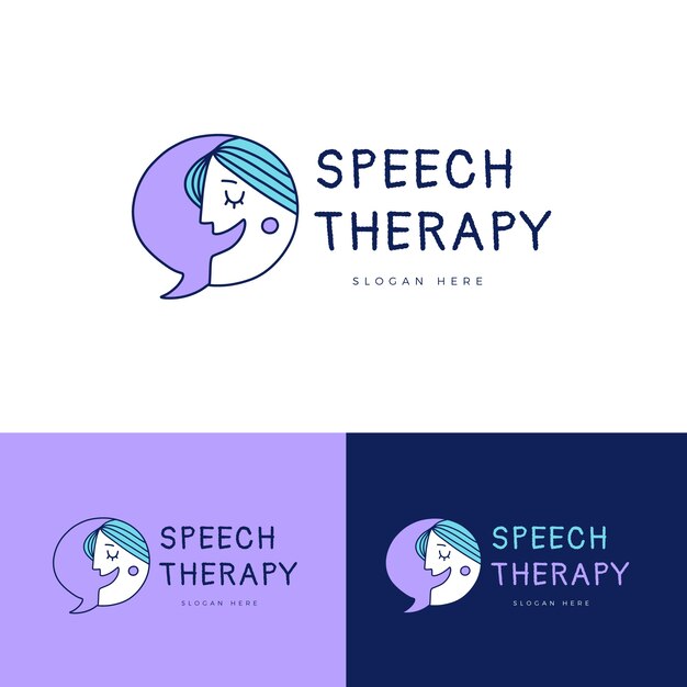 Hand drawn speech therapy logo