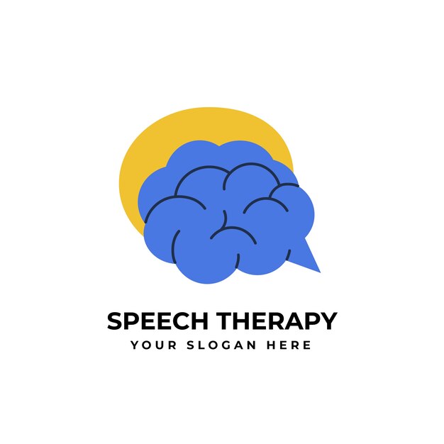 Hand drawn speech therapy logo