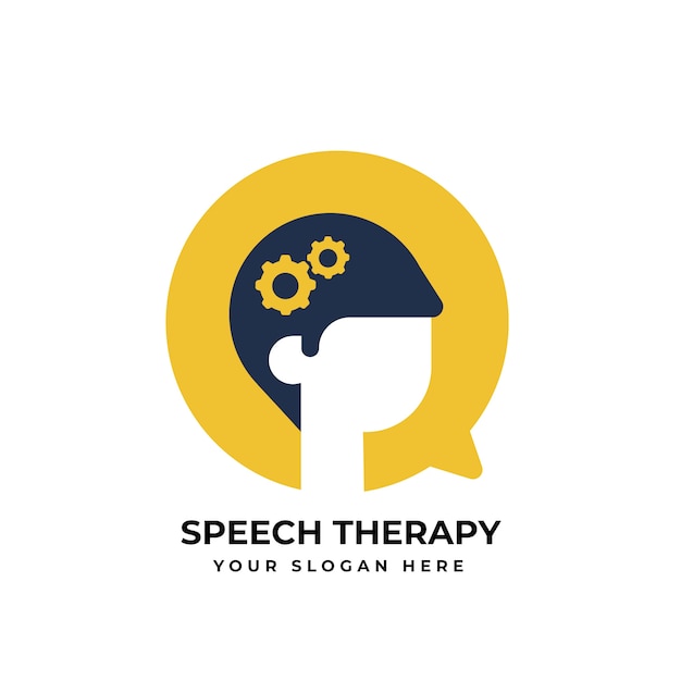 Hand drawn speech therapy logo