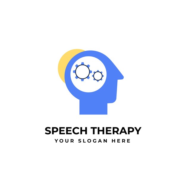 Hand drawn speech therapy logo