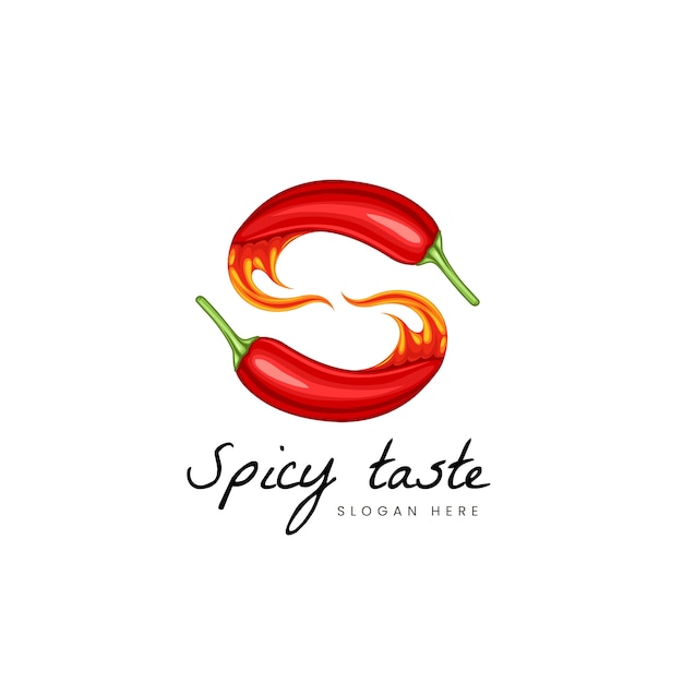 Hand drawn spicy logo template design