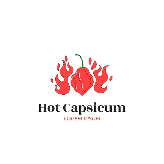 Free vector hand drawn spicy logo template