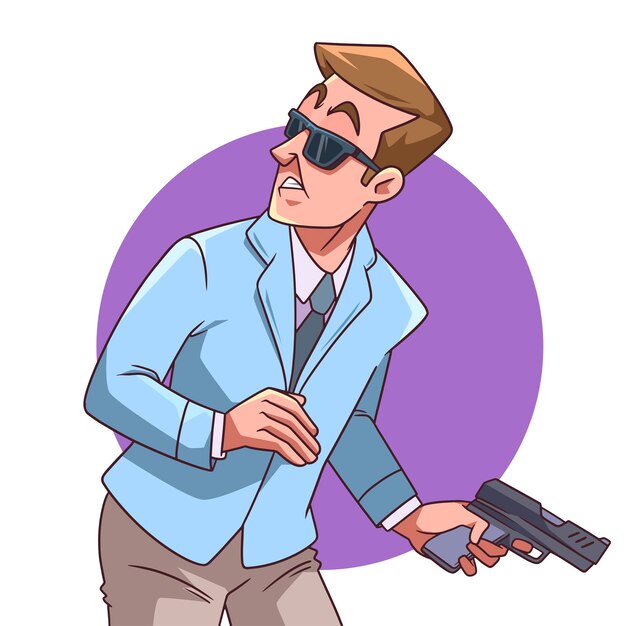 Hand drawn spies illustration