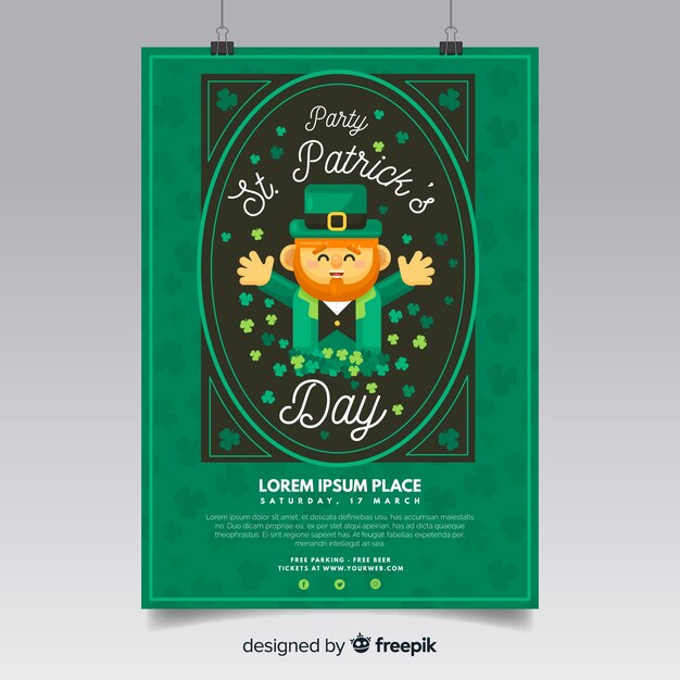 Hand drawn spirit st patrick's party poster