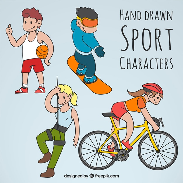 Free Vector hand drawn sport characters