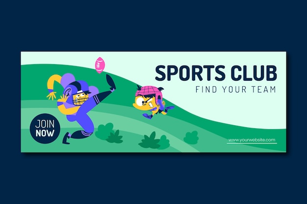 Free vector hand drawn sport club template design