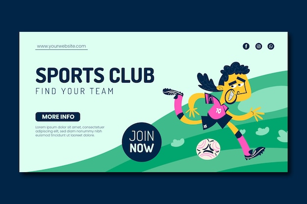 Free vector hand drawn sport club template design