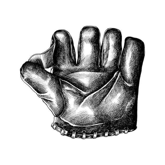 Hand drawn sport leather glove