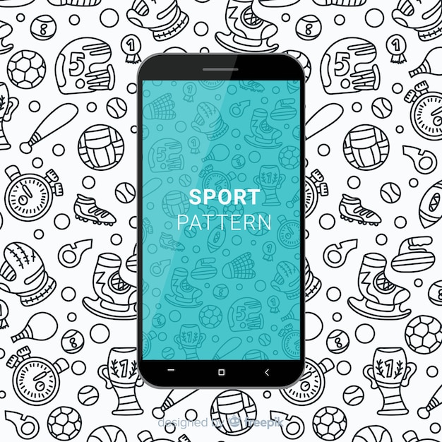 Hand drawn sport mobile pattern 