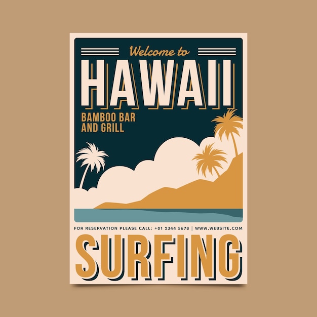Hawaii Retro Poster Images - Free Download on Freepik